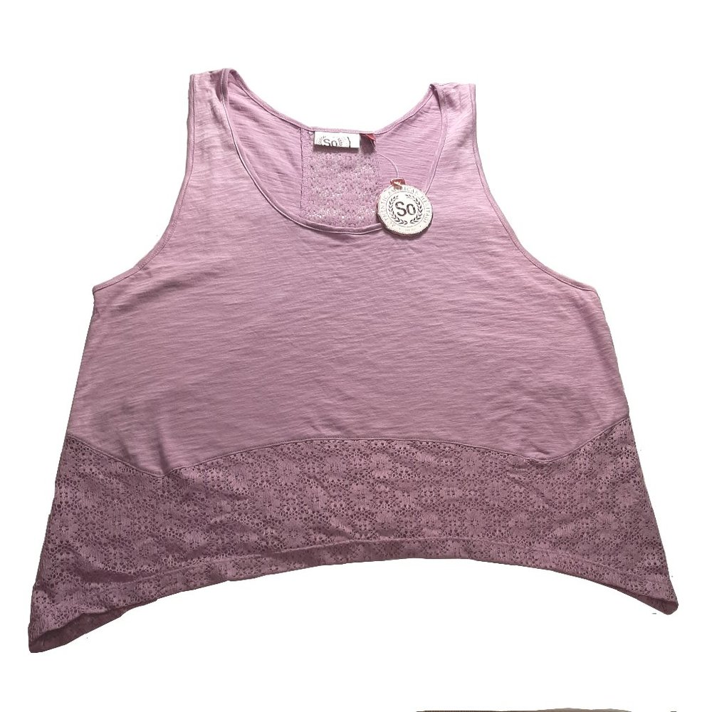 Mauve/Violet SO Swingy Lace Tank Top, Medium (NWT)
